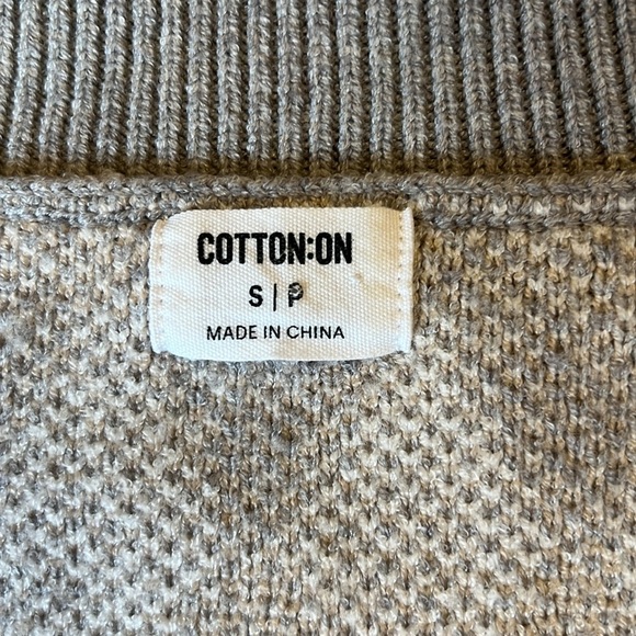 Argyle Sweater Vest Preppy Oversized V-Neck Soft Cream/Gray/Tan Layering Small - Picture 3 of 10